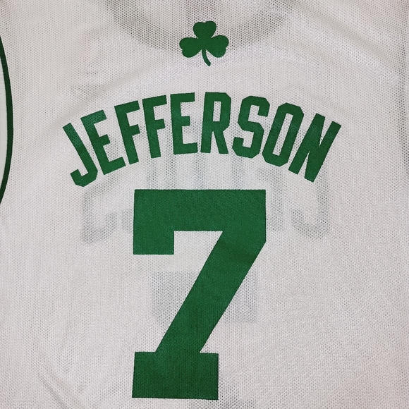 Boston Celtics Al Jefferson Jersey Large White Green Reebok NBA #7 Vintage - Picture 4 of 9